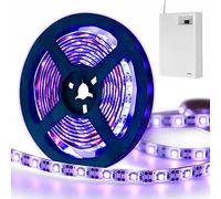 Black Light UV Strip with LED Kit for Battery Powered led Strip Light 390-400nm 6.65FT 2M SMD 2835 IP65 Waterproof 120LED Battery Box