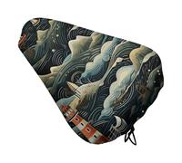 Black Lighthouse Bike Seat Cover Waterproof Bicycles Saddle Covers with Adjustable Rope Universal Seat Cover for Beach Cruiser Seats Bikes Exercise Bicycles Seat