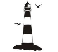 Black Lighthouse PVC Wall Sticker for Glass Door and Window Pane