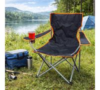 Black & Orange Lightweight Folding Camping Beach Captains Chair
