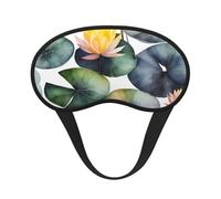 Black Lily Pads 1 Print Black Out Eye Mask for Sleeping Airplane, Sleep Mask Polyester for Home and Travel