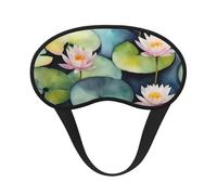 Black Lily Pads Print Black Out Eye Mask for Sleeping Airplane, Sleep Mask Polyester for Home and Travel