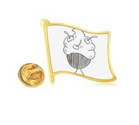 Black Line Cherry Cup Ice Golden Metal Flag Lapel Pin Badge