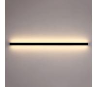 Black Linear Metal Long Wall Lamp Creative-Word Aluminum Strip Wall Sconce Modern Led Decorative Wall Light for Bedroom Bedside(Three-Color Light,50Cm/19.6In)/Neutral Light/60Cm/23.62In