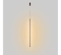 Black Linear Pendant Light Fixture, Aluminum Strip Chandeliers with White Silicone Lampshade, Modern LED Long Tube Pendant Lamp, Simple Bedside Decorative Lighting Wall Washer 3000K