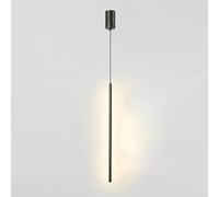 Black Linear Pendant Light, Slim Aluminum Pole with Silicone Diffuser, Modern Minimalist Nordic Style, Adjustable Height LED, Sl esthetic Lighting for Bedroom Bedside, Living Room Corner(60cm)