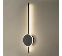Black Linear Wall Lamp, Metal Long Strip Wall Lamp with White Acrylic Shade, Modern LED Wall Lights, Wall Sconce for Bedside Lighting, Lamp (Color : Neutral Light, Size : XL)