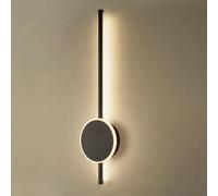 Black Linear Wall Lamp, Metal Long Strip Wall Lamp with White Acrylic Shade, Modern LED Wall Lights, Wall Sconce for Bedside Lighting, Lamp (Color : Warm Light, Size : 40CM)