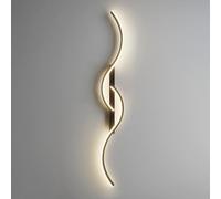 Black Linear Wall Light Dimmable LED Wall Sconce Lighting Fixture Modern Wave Wall Lamp with Remote Control Living Room Wall Sconces Bedroom Restaurant Wall Wash Lights