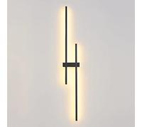 Black Linear Wall Light Fixture, Backdrop Lighting Wall Lamp, Modern LED Wall Sconces, Corridor Long Strip Wall Lights, Nordic Simple for Bedroom, Living Room 12W - 3000K