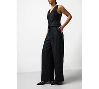 Black Linen Blend Wide Leg Trousers 14L