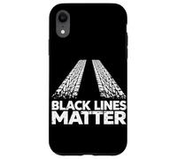 Black Lines Matter Funny Tire Marks Car Guy Drifting Case for iPhone XR