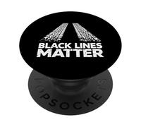 Black Lines Matter Funny Tire Marks Car Guy Drifting PopSockets Adhesive PopGrip