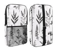 Black Lines Meadow Wild Flowers and Leaves Silhouettes Pickleball Paddle Cover with Mesh Pocket for Accessories, Fits 2 Paddles and 4balls