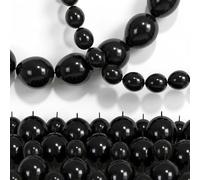 Black Linking Balloons, 120PCS Linked Balloon with Tail for Balloon Wall Arch and Chains, Quick Linkable Balloons for Wedding Birthday Baby Shower Engagement Graduation Party Decorations (6+10inch)