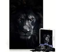Black Lion Angry King Jigsaw Puzzles for Adults1000 Piece Mind Challenge Restful Activity Seamless Fit Festive Present (50X75CM)