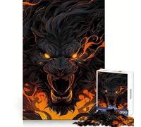 Black Lion Goes Beast Mode 1000 Piece Jigsaw Puzzle for Teenagers Intellect Fun Mindful Escape Exact Edges Birthday Present (38X26CM)