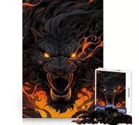 Black Lion Goes Beast Mode Jigsaw Puzzles for Adults 1000 Piece Reasoning Practice Leisure Activity Premium Edges Warm Xmas Gift (50X75CM)