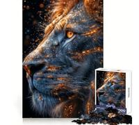 Black Lion Gold Livery Jigsaw Puzzle 1000 Piece for Teenagers Reasoning Practice Restful Activity Premium Edges Chic Xmas Gift (38X26CM)