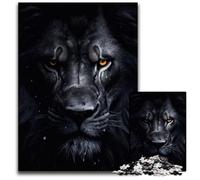 Black Lion Portrait 1000Piece Jigsaw Puzzle Puzzles for Adults Birthday Gift Idea Challenging Brain Teaser Game 1000 PCS(38x26cm)