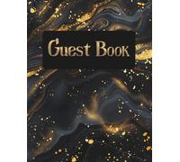Black Liquid Marble design Guest Book to collect feedback and reviews from visitors: Suitable for Holiday Home Rental Cottage, Lodge Cabin, Caravan, ... Property or Beach House. Size: 8.5" x 11"