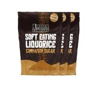 Black Liquorice Company Soft Eating Cinnamon Liquorice (3 x 165g - Total 495g) Traditional Liquorice Sweets Multipack. Premium Soft & Chewy Liquorice Snacks Gift Bundle.