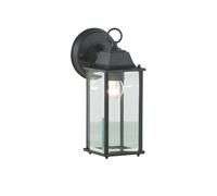 Litecraft Colone Black Outdoor Lantern Bevelled Glass Wall Light