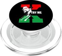 Black Lives Matter BLM Try Me Pan-African Malcolm Afro PopSockets PopGrip for MagSafe