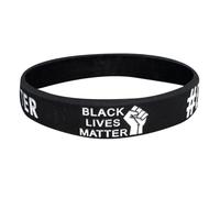 Black Lives Matter Bracelet, Silicone Wristband, Motivational Jewelry | Equality Awareness Accessory | Unisex Inspirational Bangle, Lightweight Stretch Wrist Jewelry for Daily Wear Events Gathering