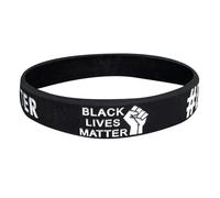 Black Lives Matter Bracelet - Support Wristbands, Inspirational Silicone Bands, Durable Unisex Statement Wristbands | Anti Racism Awareness Bracelet, Civil Rights Accessory for Everyday Wears