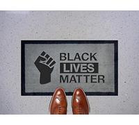 Black Lives Matter Door Mat Justice Healing Freedom Grey Gift Washable