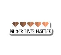 Black Lives Matter Heart Magnets Set - Equality and Justice Fridge Decor - Support BLM Movement - Racial Unity and Pride - Gift Idea - 5" Vinyl Sticker - Car Magnet - Made in USA - AAMT1786