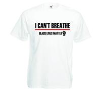 Black Lives Matter I Can't Breathe George Floyd T Shirt Black Pride Fist Unisex T-Shirt Sizes Sizes S - 3XL