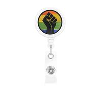 Black Lives Matter Rainbow LGBT Retractable Badge Holder Reel Clip Id Card Holder forNurse Student Office Worker