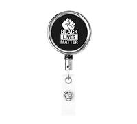 Black Lives Matter Retractable Badge Holder Reel Clip Id Card Holder forNurse Student Office Worker