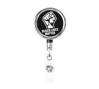 Black Lives Matter Retractable Badge Holder Reel Clip Id Card Holder forNurse Student Office Worker