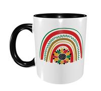 Black Lives Matter Sunflower Rainbow Ceramic Drinkware Luxury Tea Cup with Handle Coffee Mug for Cappuccino Beverages Home 330Ml