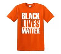 Black Lives Matter T-Shirt Anti Racism BLM Justice Gift Ladies Mens Tshirt Tee - Orange - L