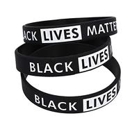 Black Lives Matter Wristband 3pcs Inspirational Silicone Bracelets for Positive Messages Support Gifts