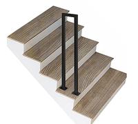 Black Loft Stair Railing Kit Industrial Wrought Iron Safety Handrails for Kids Adults & SeniorsU Shaped Indoor Staircase Guardrail