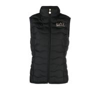 Black Logo-Print Quilted Gilet Jacket - female - Emporio Armani EA7 - Waistcoats - Black - 2XL - Jackets 2XL