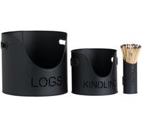 Black Logs Kindling Buckets and Matchstick Holder