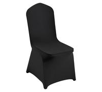 (Black, long all-inclusive 30pcs) VEVOR Stretch Spandex Folding Chair Covers for Wedding Party Dining