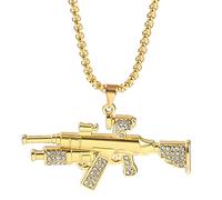 Black Long Necklace with Arrow Pendant Bullet Modeling Jewelry Chain Hip Hop Punk Rock Christmas