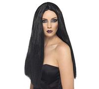 Black Long Straight Witch Wig Fancy Dress Costume Accessory