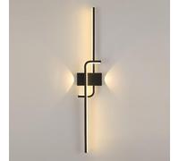 Black Long Strip Led Wall Light Fixture Indoor Decor Wall Lamp, Living Room Bedroom Bedside Hallway Linear Wall Lights, Modern Minimalist Wall Sconces/6000K White Light/60Cm