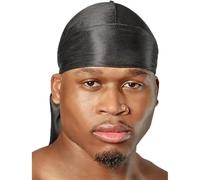 Black Long Tail Headscarf - American Hip-hop Style Brimless Hat, Street Trendy Sports Headwear, Unisex