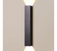 Black Long Wall Sconce Modern Led Linear Wall Lamp Rectangle up Down Porch Wall Light 6W 3000K Indoor Hardwired Aluminum Long Strip Wall Sconces for Bedroom Hallway Living Room Stairs, JYLSSKUK, 35