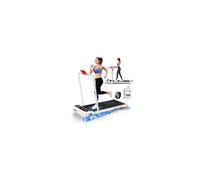 BLACK LORD Electric Walking Pad with Handle, 4 in 1 Foldable Under Desk Treadmills with 9% Incline, LED Display, APP/Wristband Control, 3.0HP, 15 KM/H, Portable Running Machine for Home Office, White