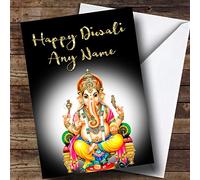 Black Lord Ganesh Personalised Diwali Card | Diwali Card | Hindu Festival of Lights Card
